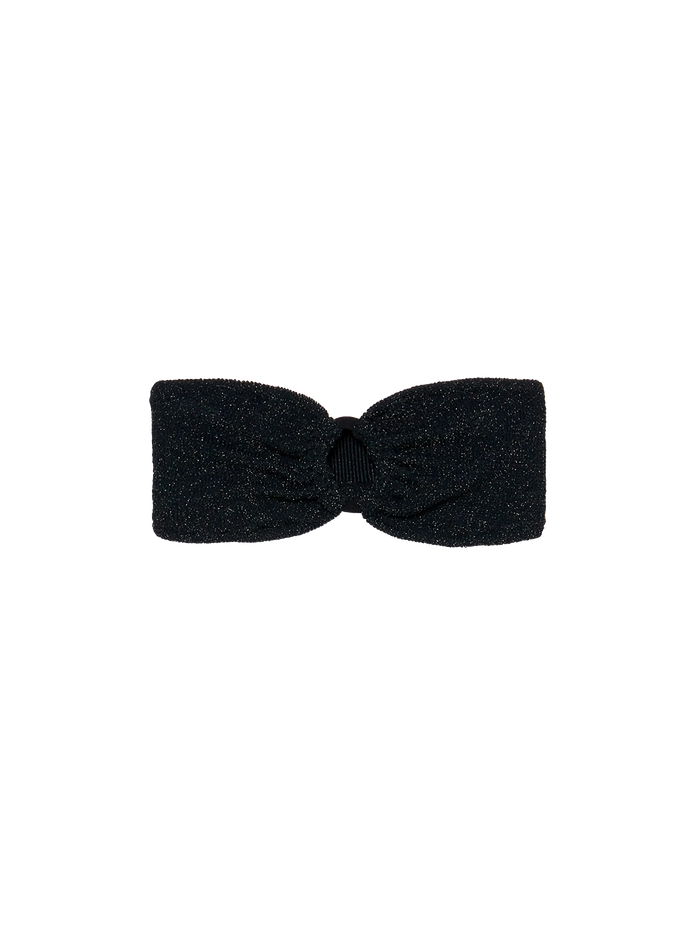 Yulia Black Lurex Crinkle Bandeau Top