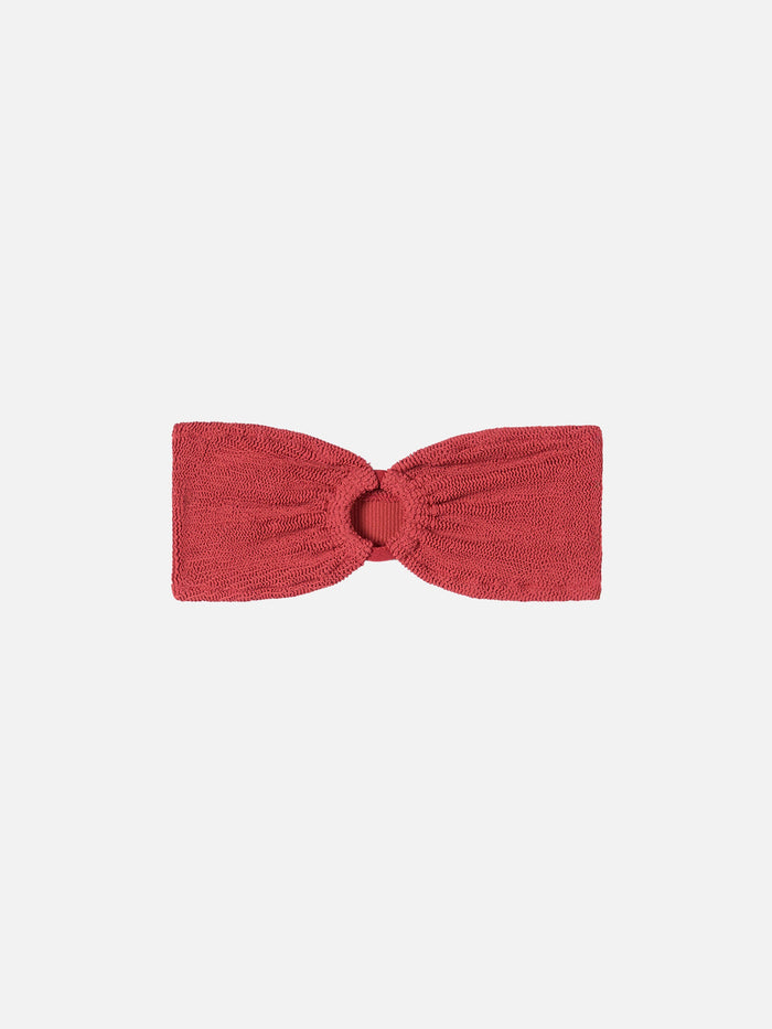Yulia Brick Red Crinkle Bandeau Top
