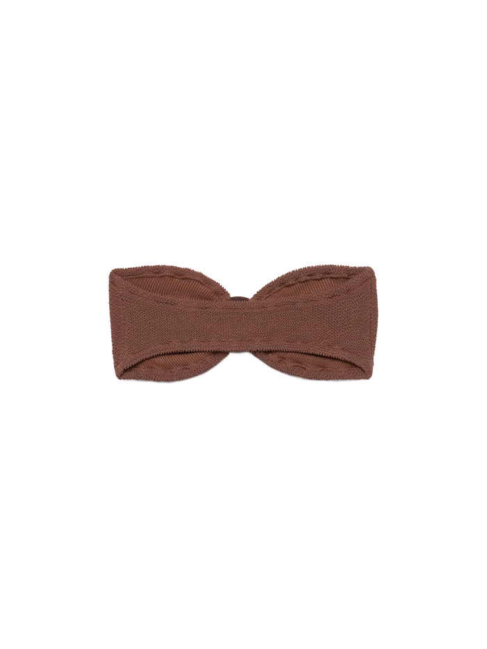 Yulia Brown Crinkle Bandeau Top
