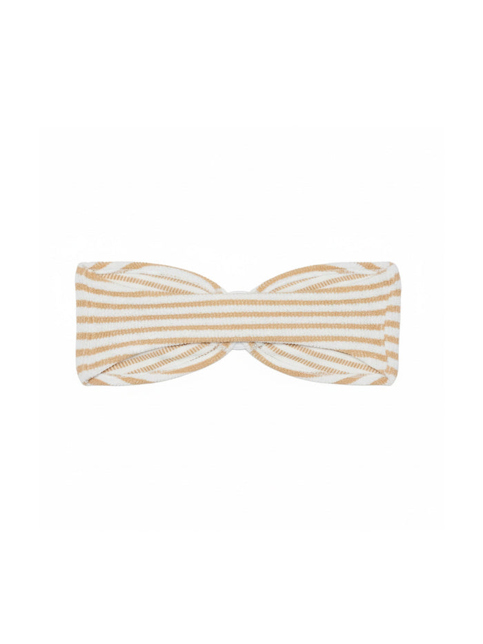 Yulia Crinkle Bandeau Top With Striped Print White