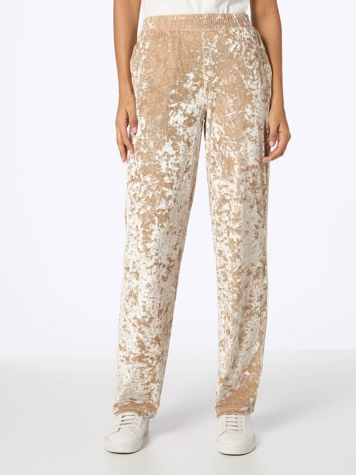Yvonne Beige Chenille Jogger Pants Brown
