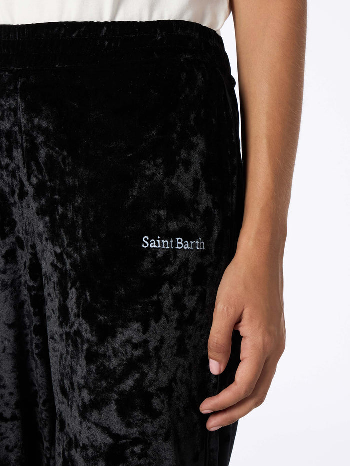 Yvonne Black Chenille Jogger Pants