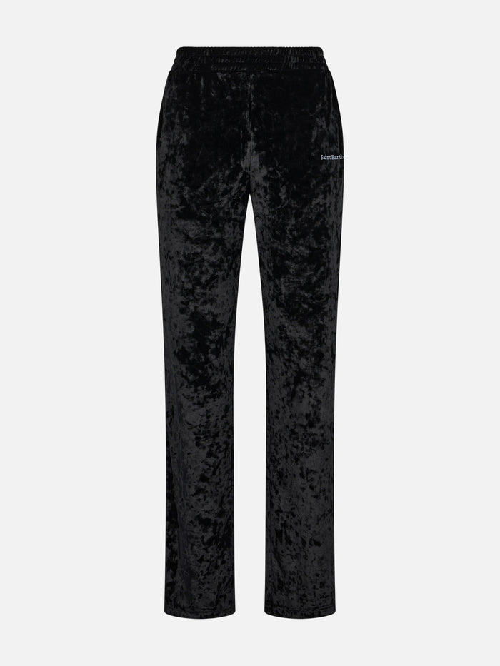 Yvonne Black Chenille Jogger Pants
