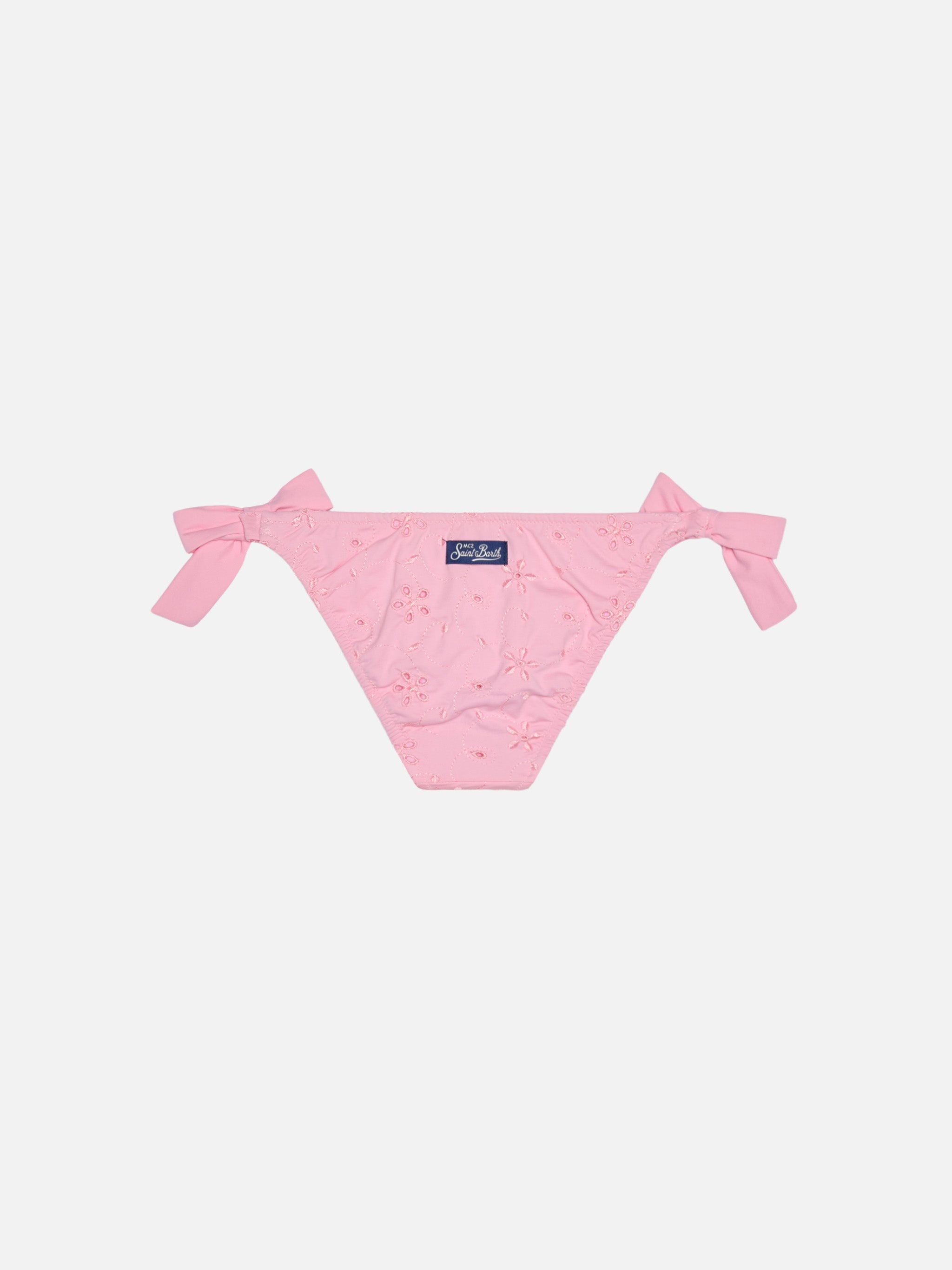 Classic Swim Briefs Zippy Pink Sangallo Lace Bottom