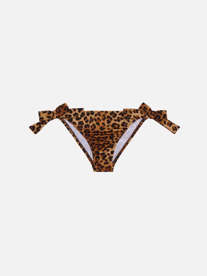 Classic Swim Briefs Zippy With Animalier Print White Bottom