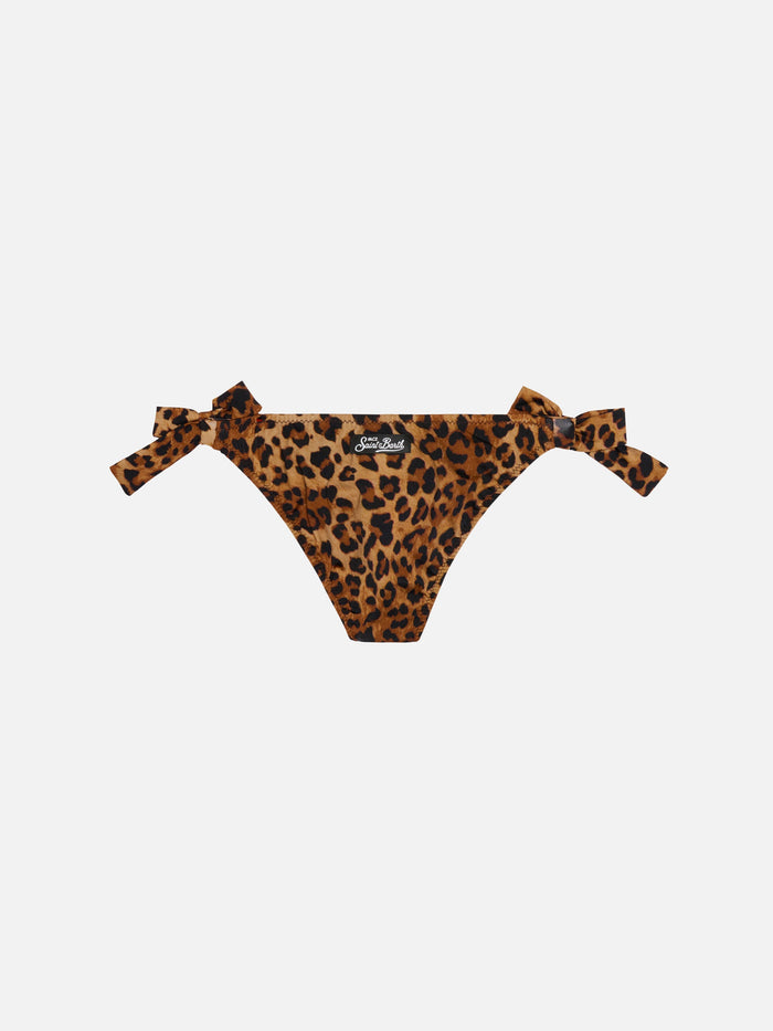 Classic Swim Briefs Zippy With Animalier Print White Bottom