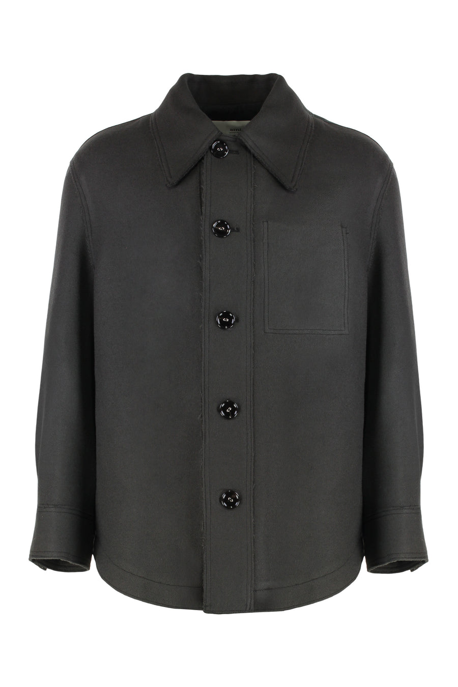 Wool Gabardine Coat Grey Virgin Bomber Jackets
