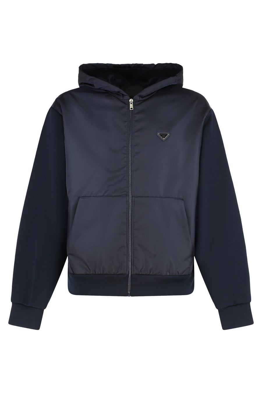 Prada Full Zip Hoodie Blue Cotton