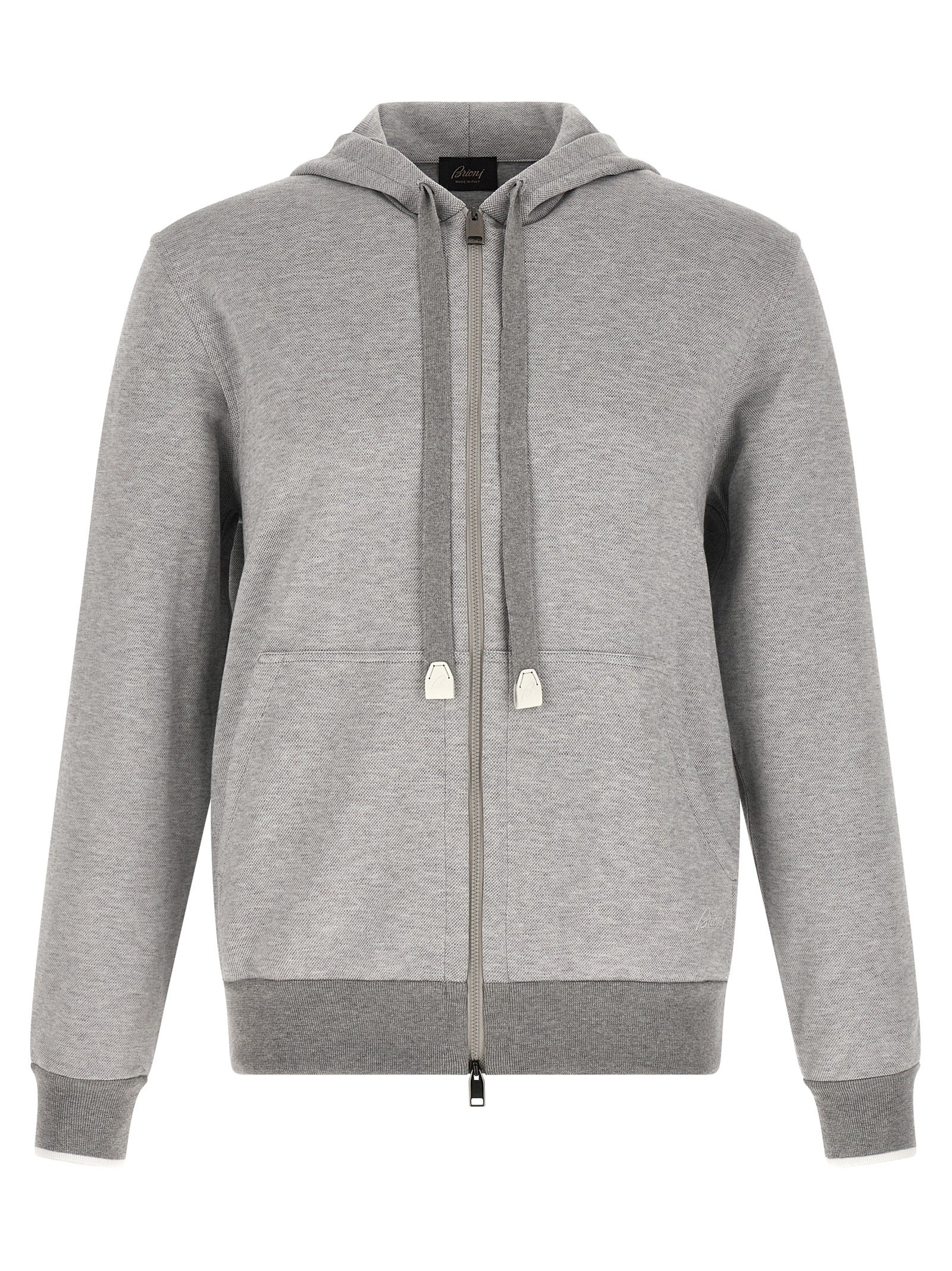 Piquet cotton hoodie Gray Sweatshirt