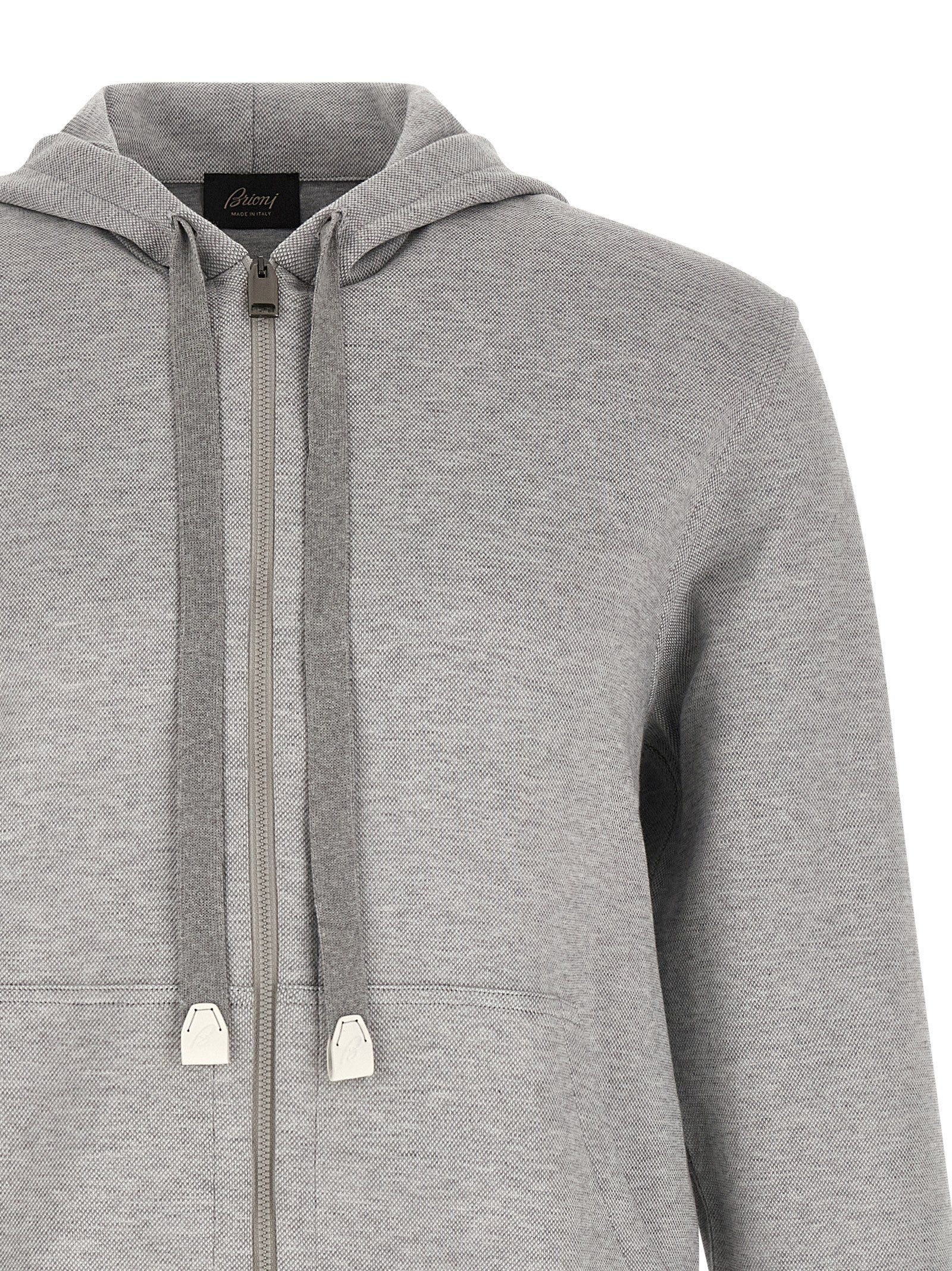 Piquet cotton hoodie Gray Sweatshirt