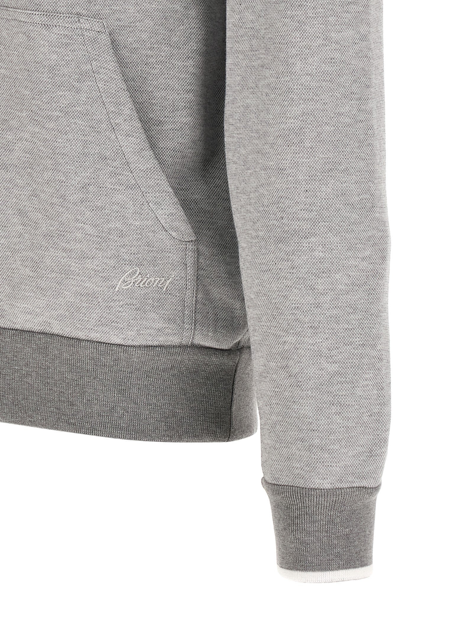 Piquet cotton hoodie Gray Sweatshirt