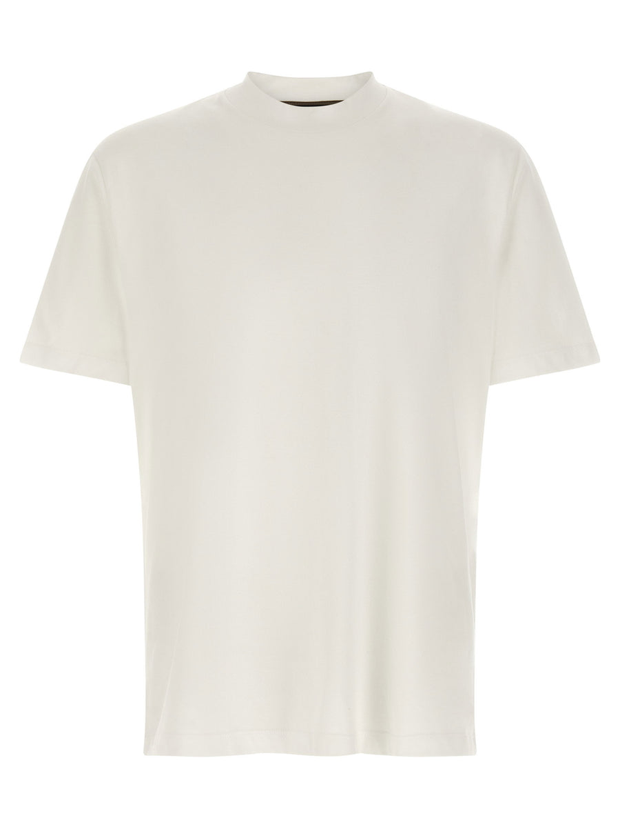 Brioni Logo-Embroidered Cotton T-Shirt — White