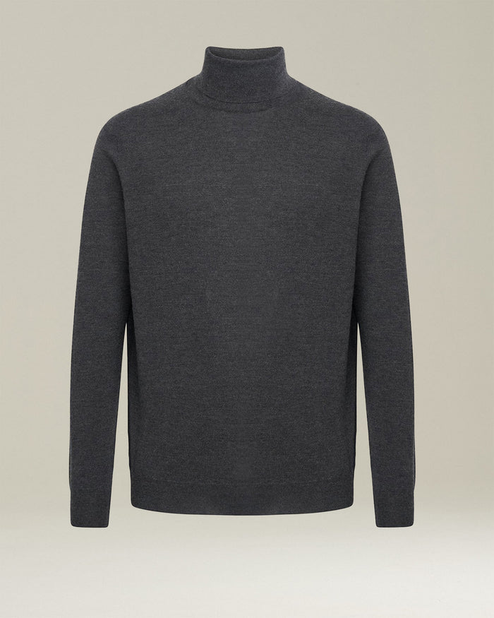 JERSEY HIGH NECK CASHMERE Dark Grey Knitwear