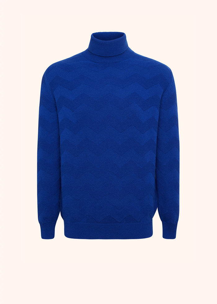 JERSEY HIGH NECK CASHMERE Brilliant Blue Knitwear
