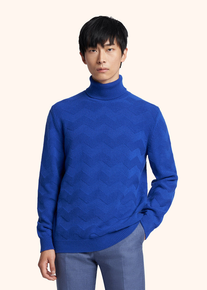 JERSEY HIGH NECK CASHMERE Brilliant Blue Knitwear