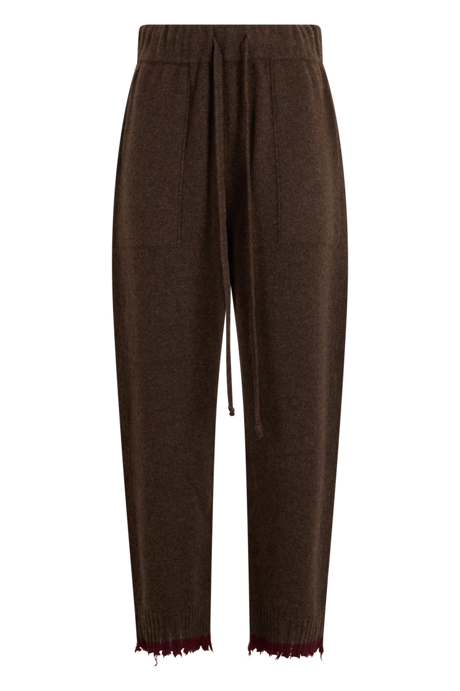 Cashmere Straight Trousers Brown/red
