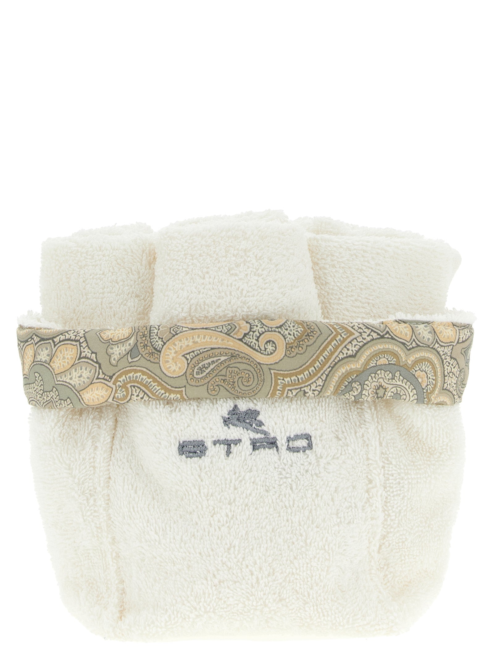 Set of 4 washbasins + 7Plies basket Beige Cotton Towels