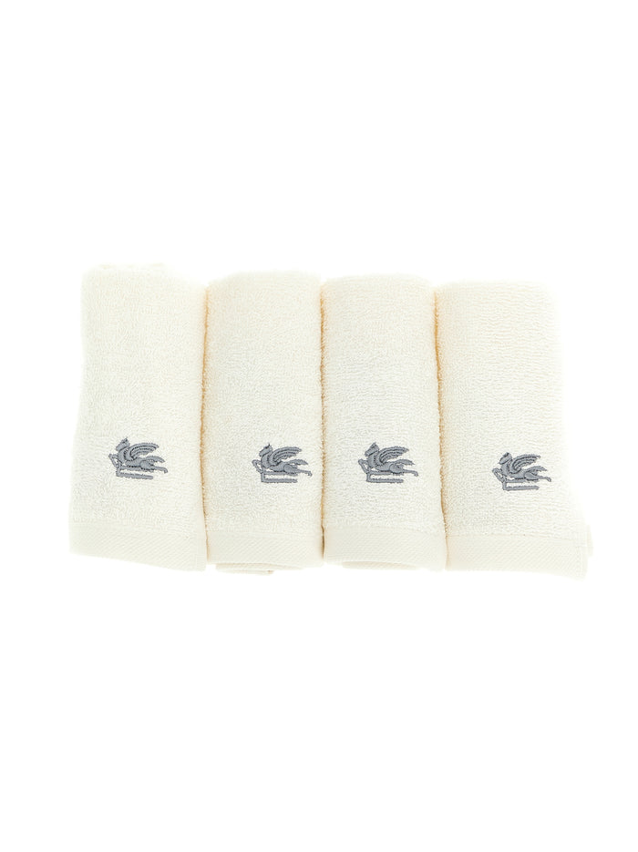 Set of 4 washbasins + 7Plies basket Beige Cotton Towels