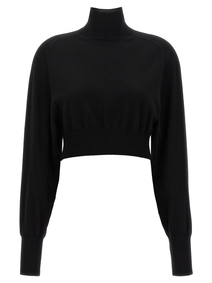 Ululato turtleneck sweater Black Virgin Wool Sweater, Cardigans