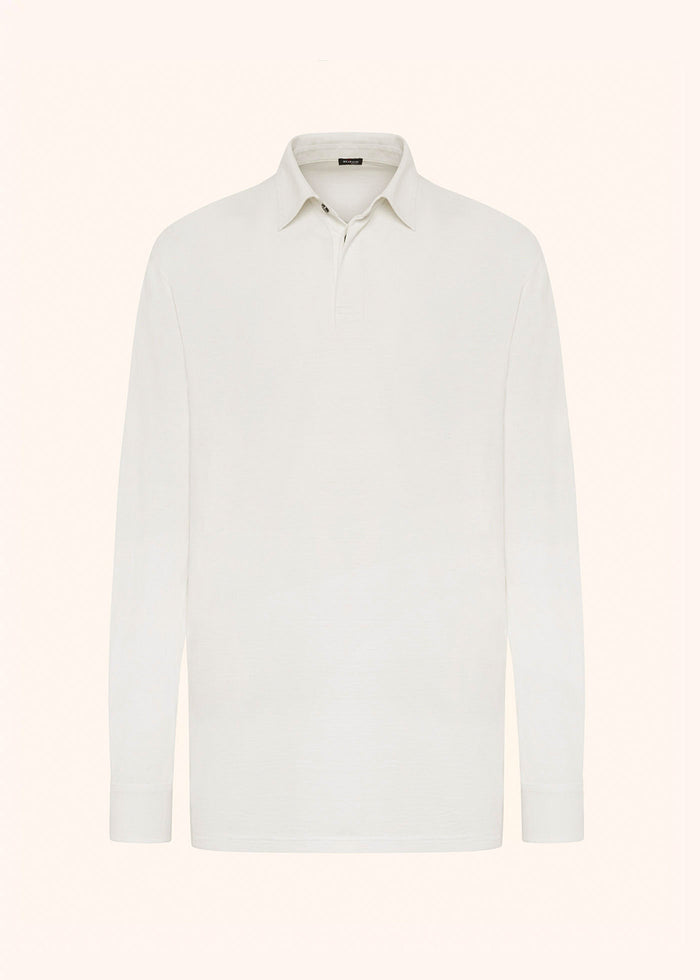 JERSEY POLOSHIRT L-S SILK White Polo/t