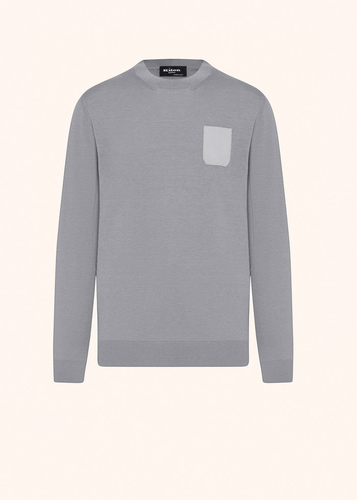JERSEY ROUNDNECK L-S SILK Medium Grey Detail Of Body Lambskin Knitwear