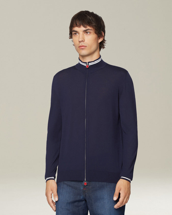 BLOUSON WOOL Blue/white Outerwear