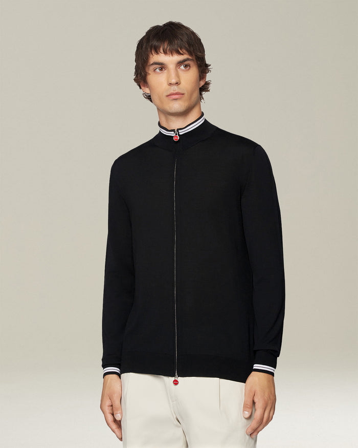 BLOUSON WOOL Black/white Outerwear