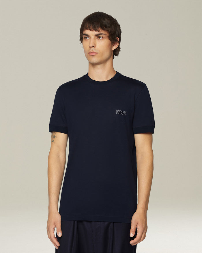 JERSEY T-SHIRT S-S COTTON Blue Knitwear