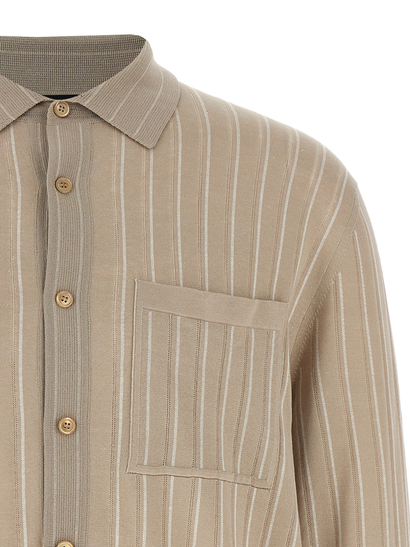 Knitted shirt Beige Shirt, Blouse