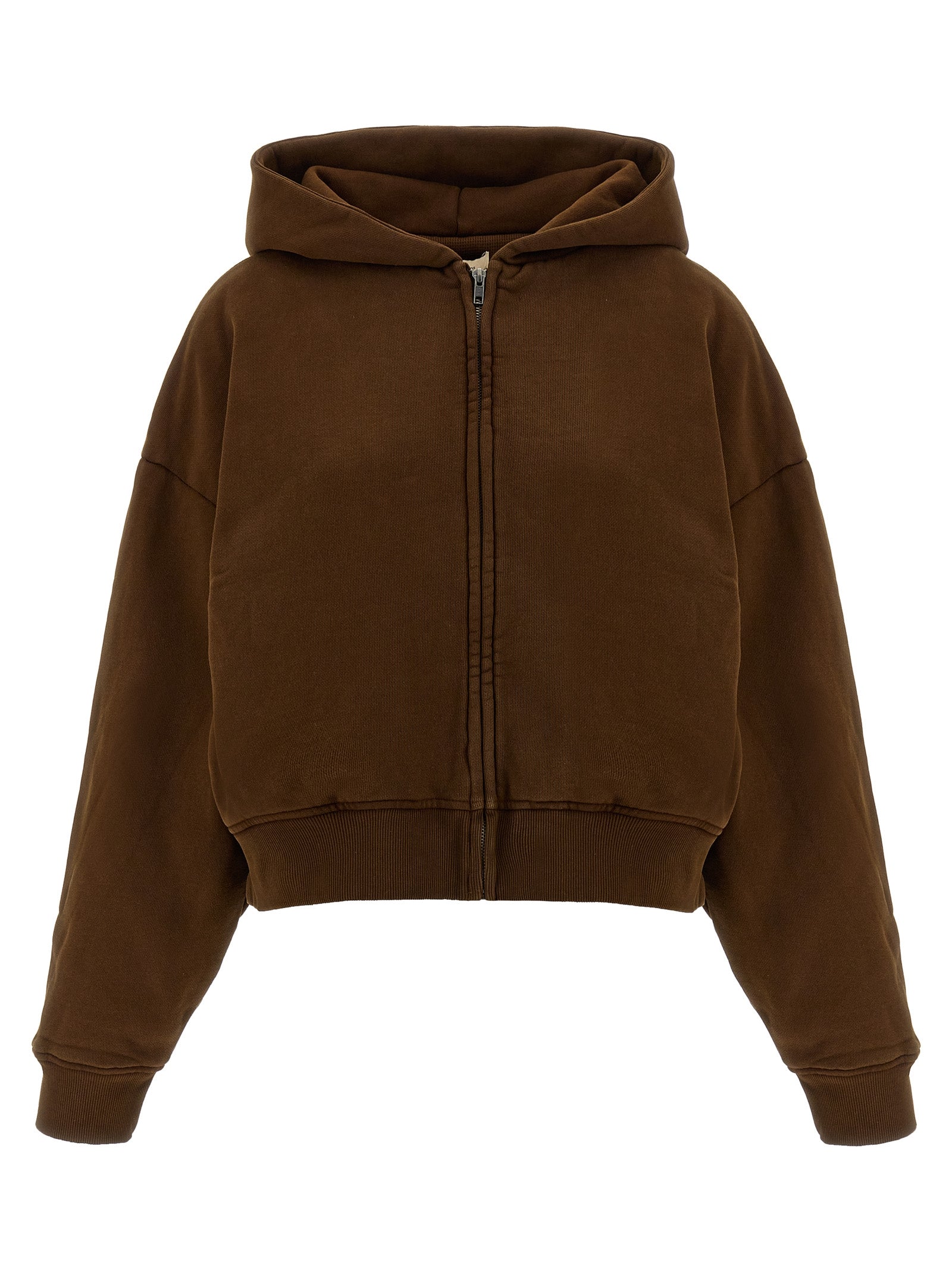 Thermal hoodie Brown Cotton Sweatshirt