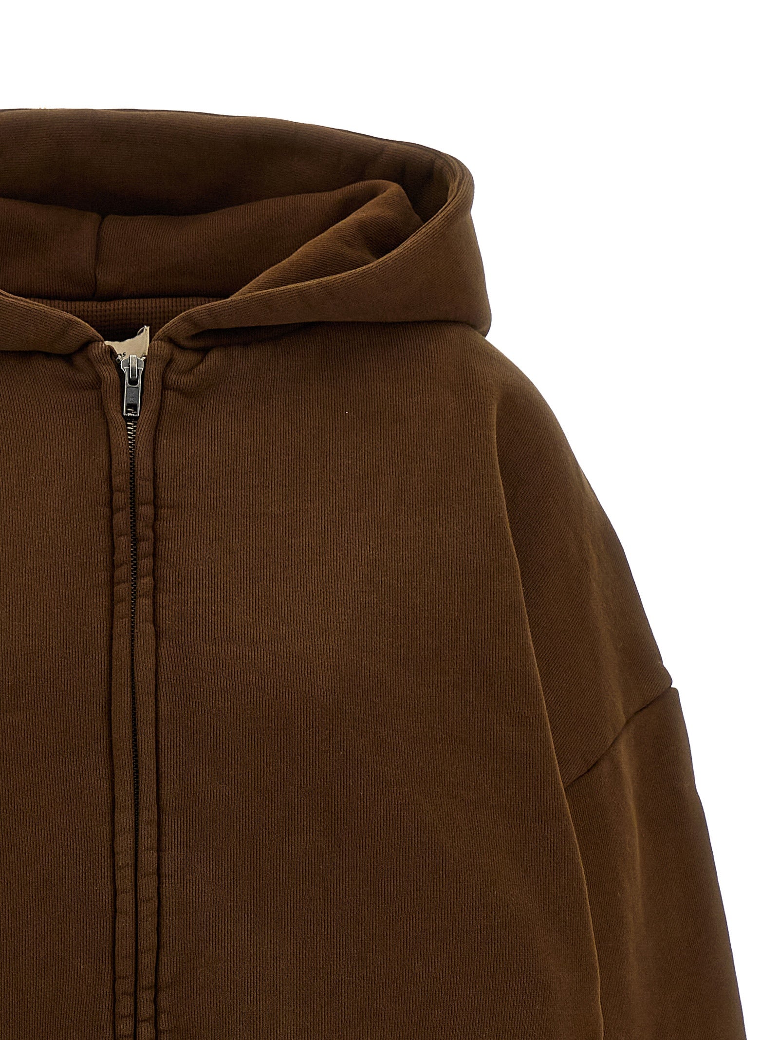 Thermal hoodie Brown Cotton Sweatshirt