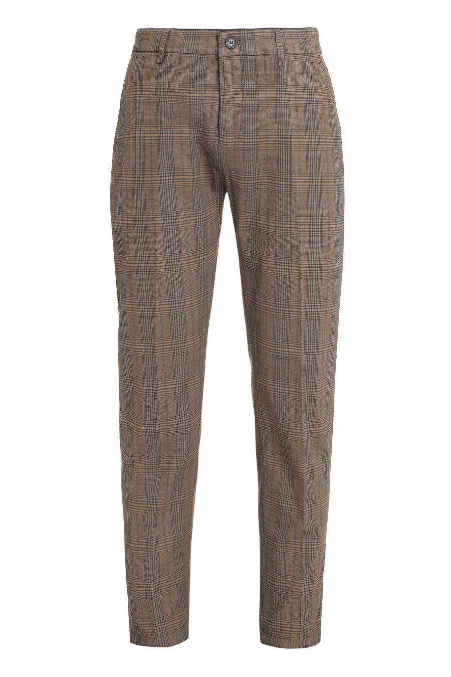 Stretch Cotton Chino Trousers Brown Elastane Chinos