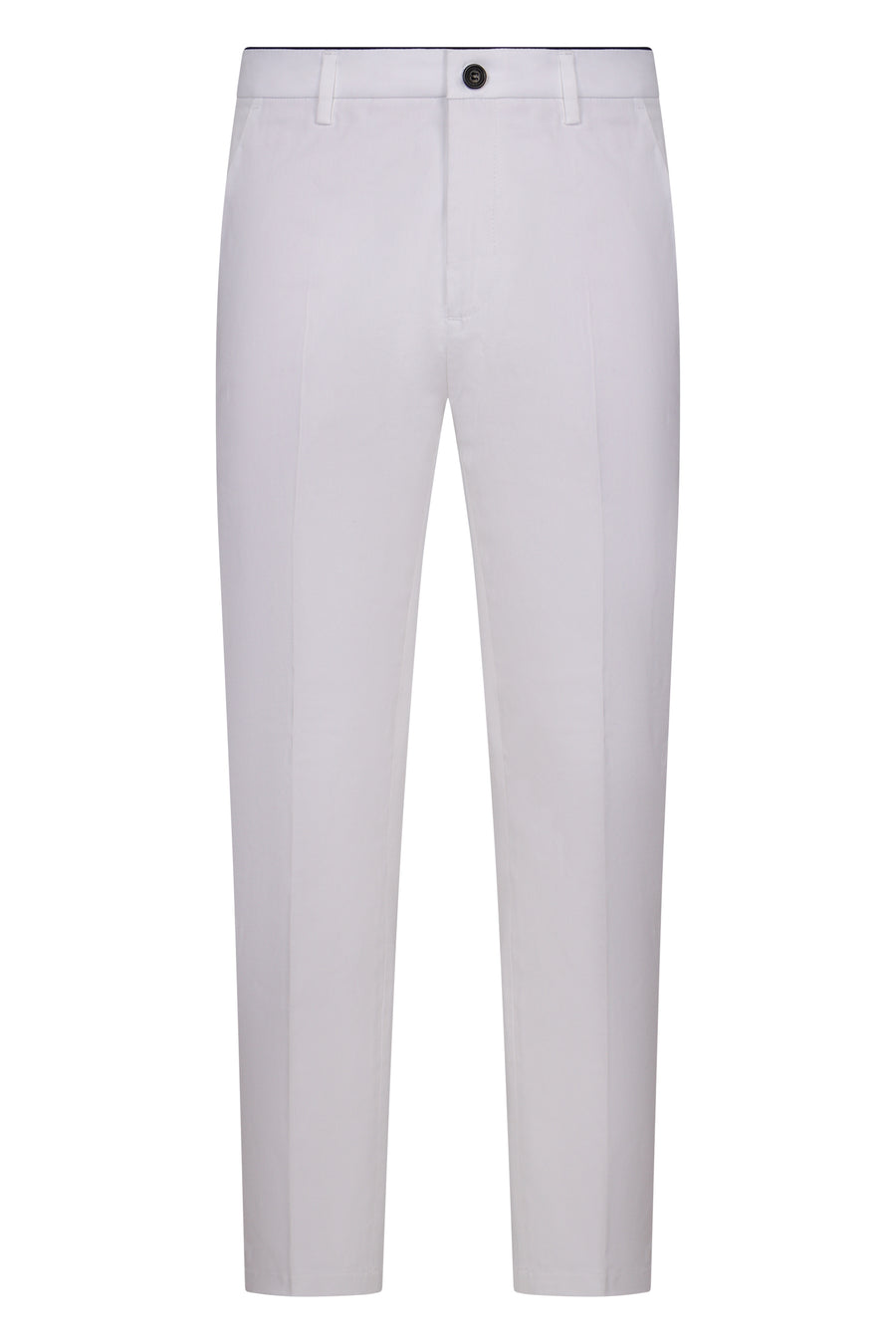Slim-Fit Chino Trousers White Cotton Chinos