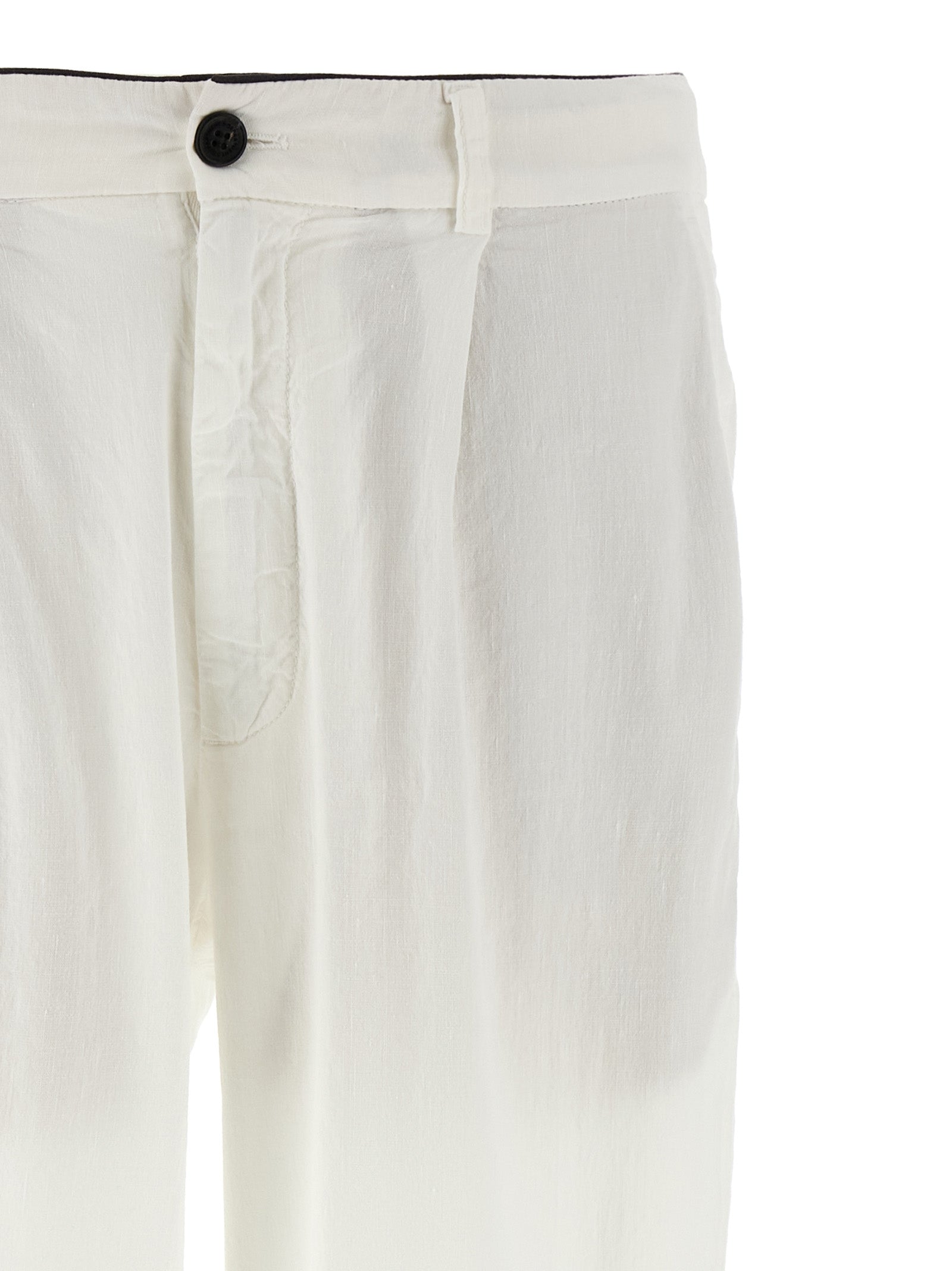 Gin pants White Linen Cotton Elastane