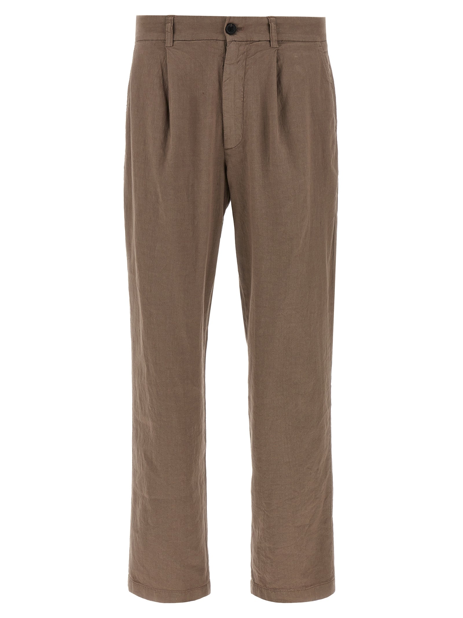 Gin pants Brown Linen Cotton Elastane