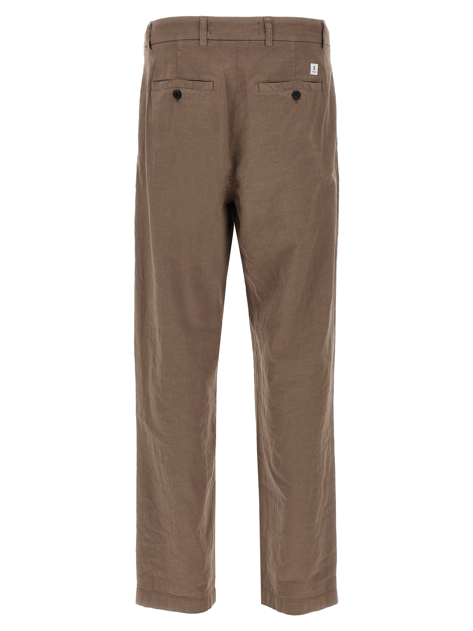 Gin pants Brown Linen Cotton Elastane