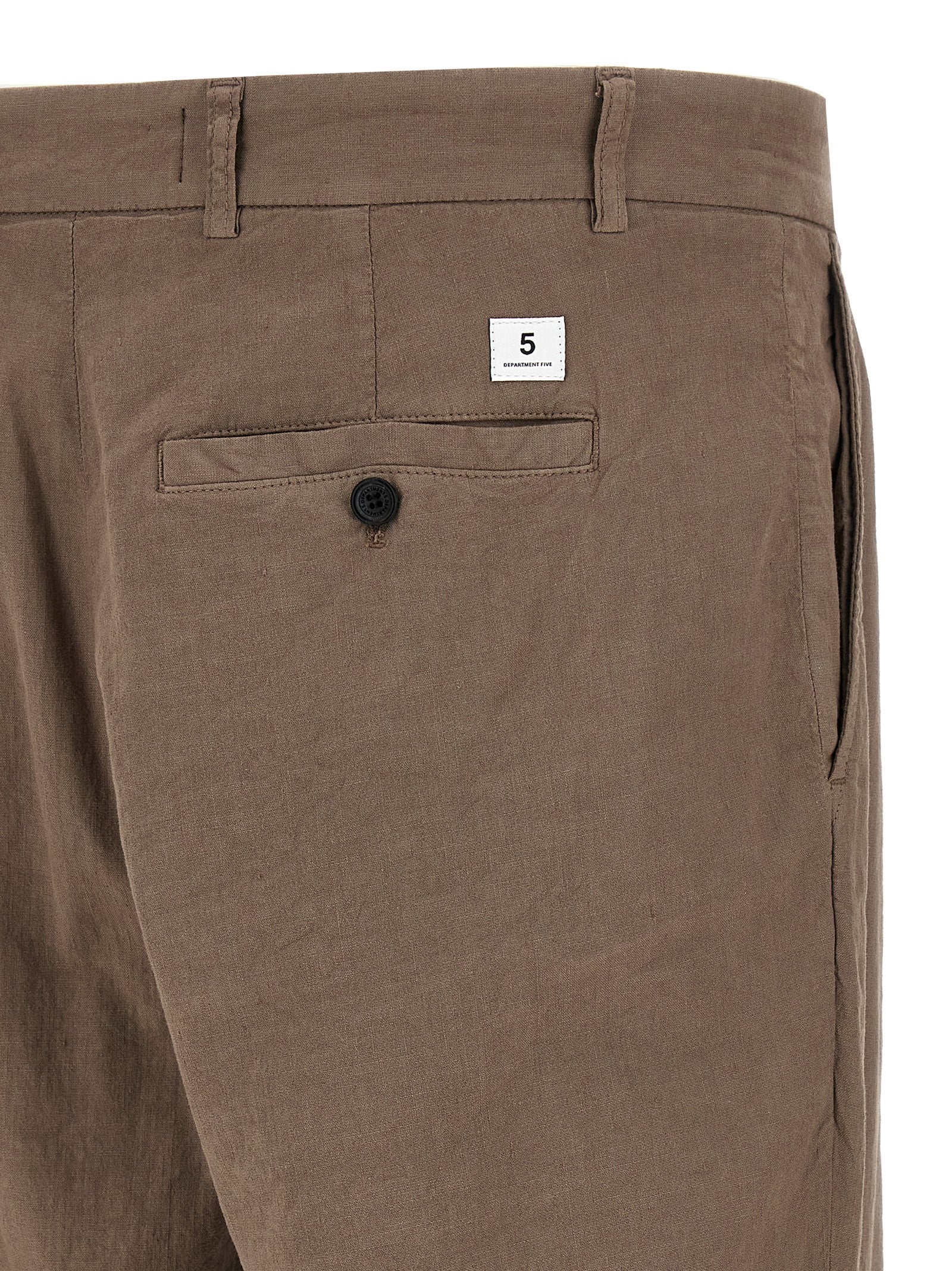 Gin pants Brown Linen Cotton Elastane