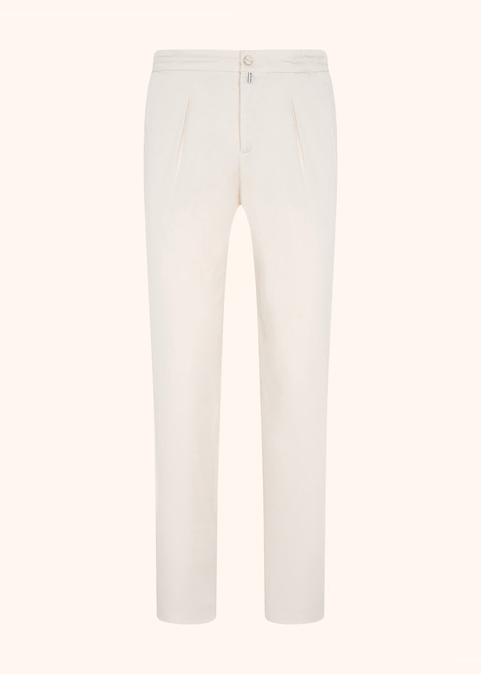 TROUSERS COTTON Ivory Elastane