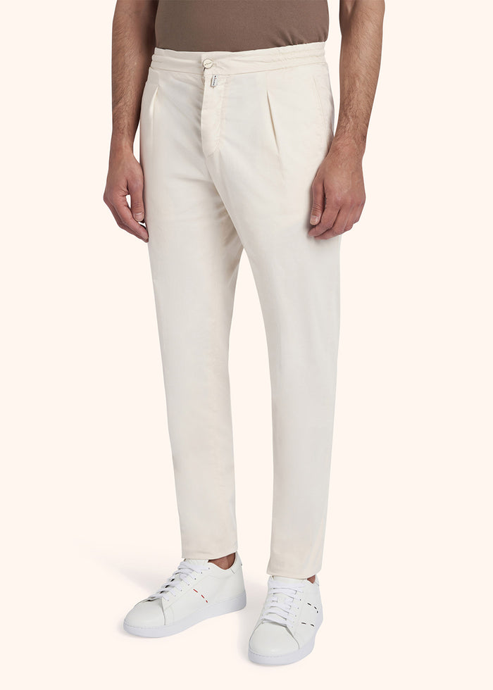 TROUSERS COTTON Ivory Elastane