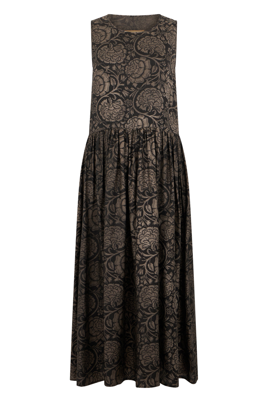 Long Dress Black-Tan Black/tan Viscose