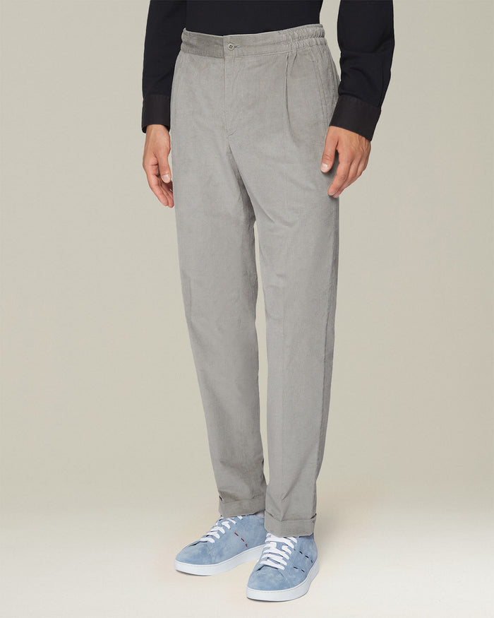 TROUSERS COTTON Medium Grey Wool Elastane