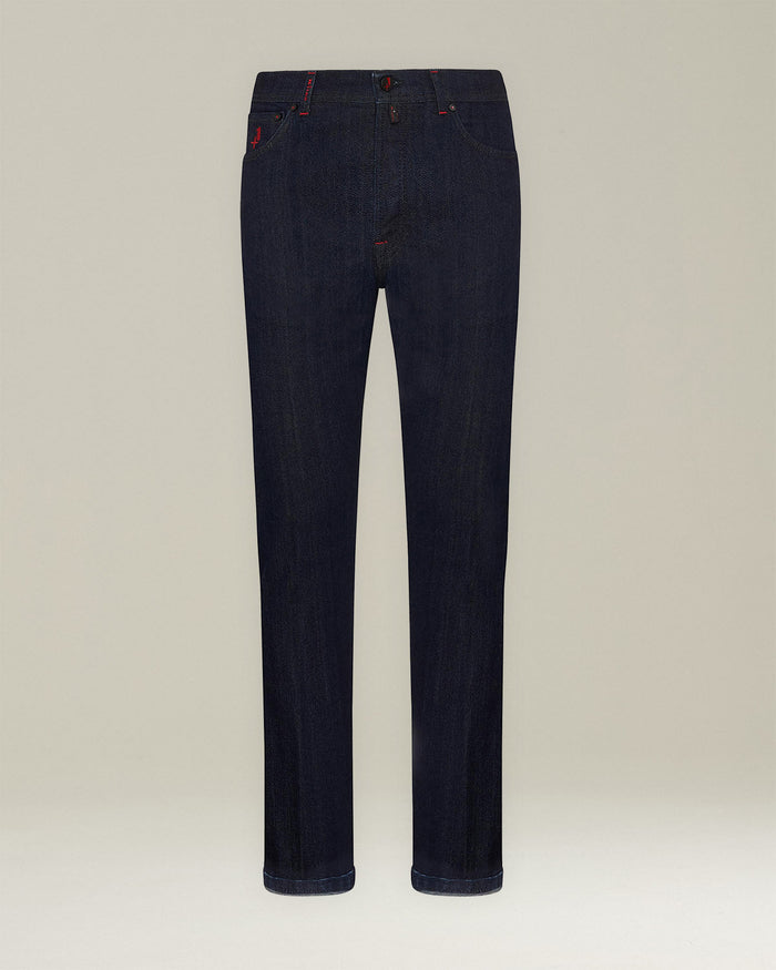 TROUSERS COTTON Navy Blue Elastane Jean