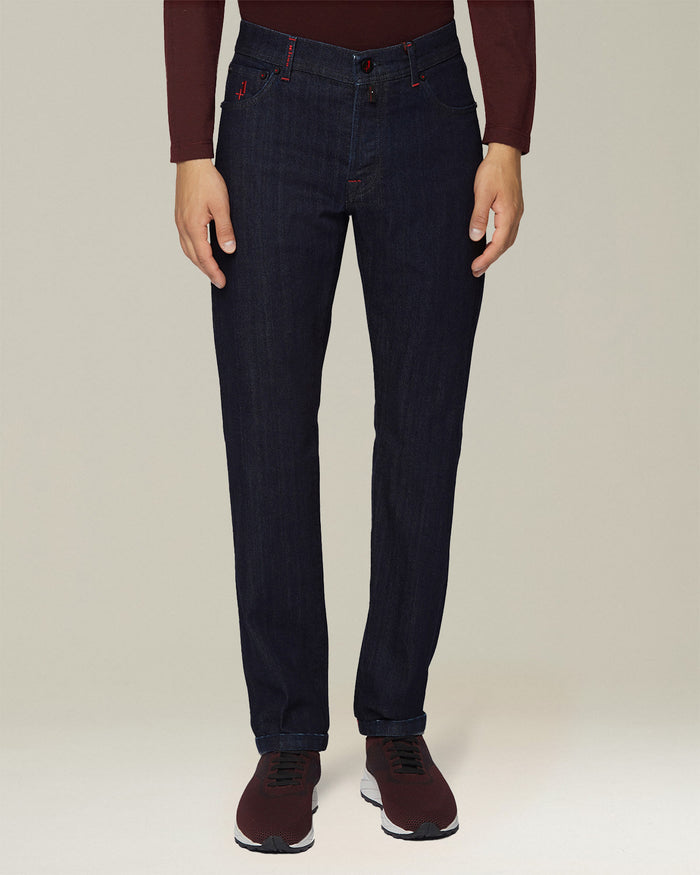 TROUSERS COTTON Navy Blue Elastane Jean