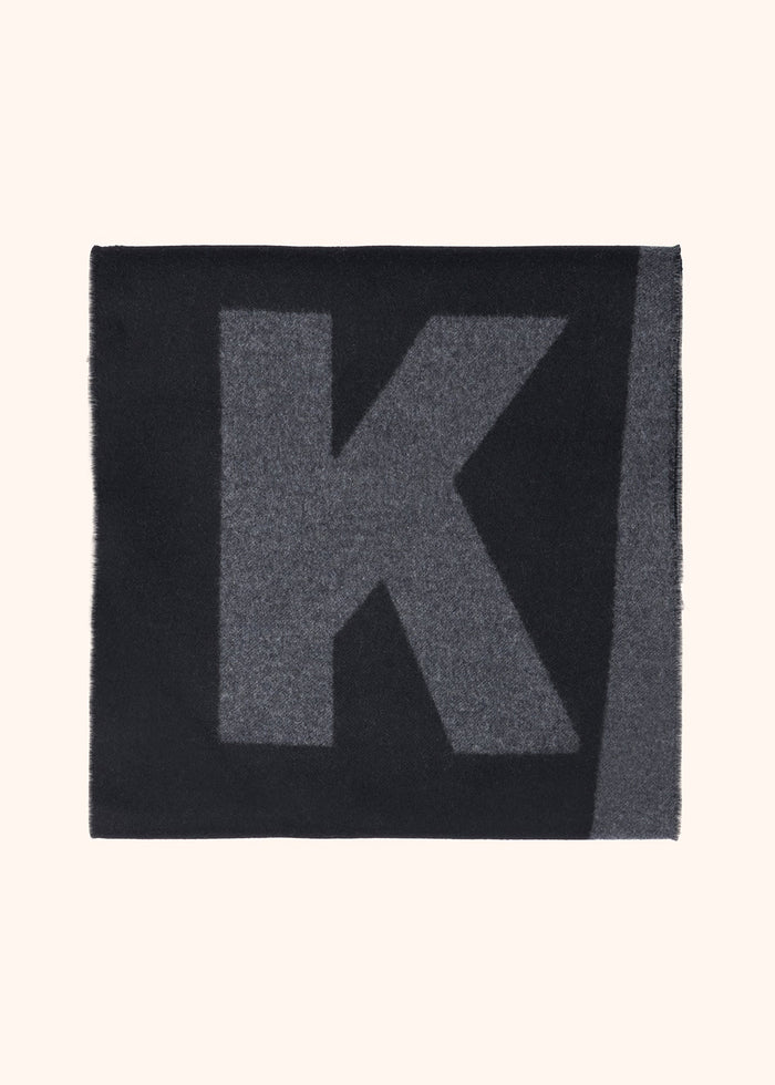 SCARF WOOL Black Cashmere Silk Scarves/gloves/hats