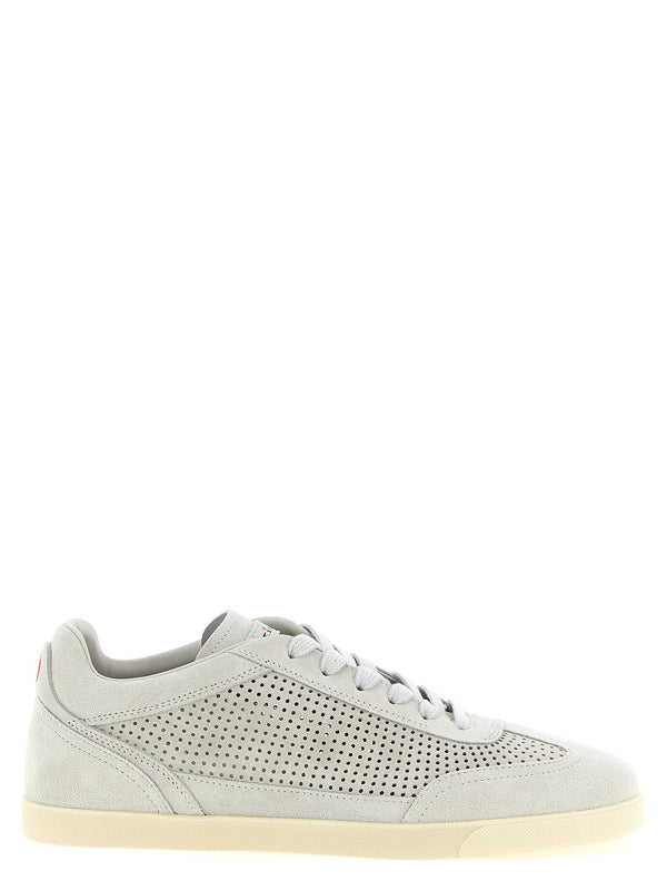 Kiton Perforated Suede Sneaker — Grey