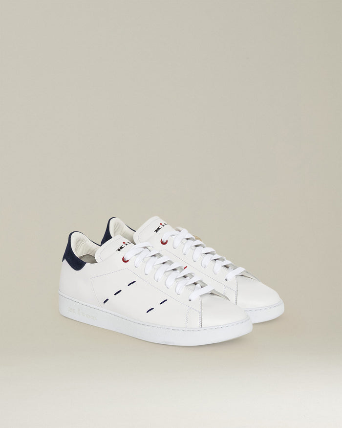 SNEAKERS SHOES CALFSKIN White/blue Sole Evac