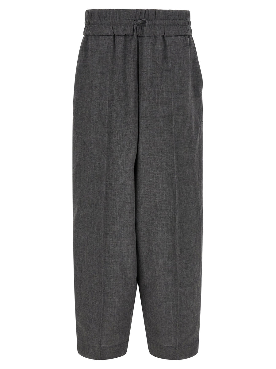 Ami Paris Virgin Wool Mélange Trousers — grey
