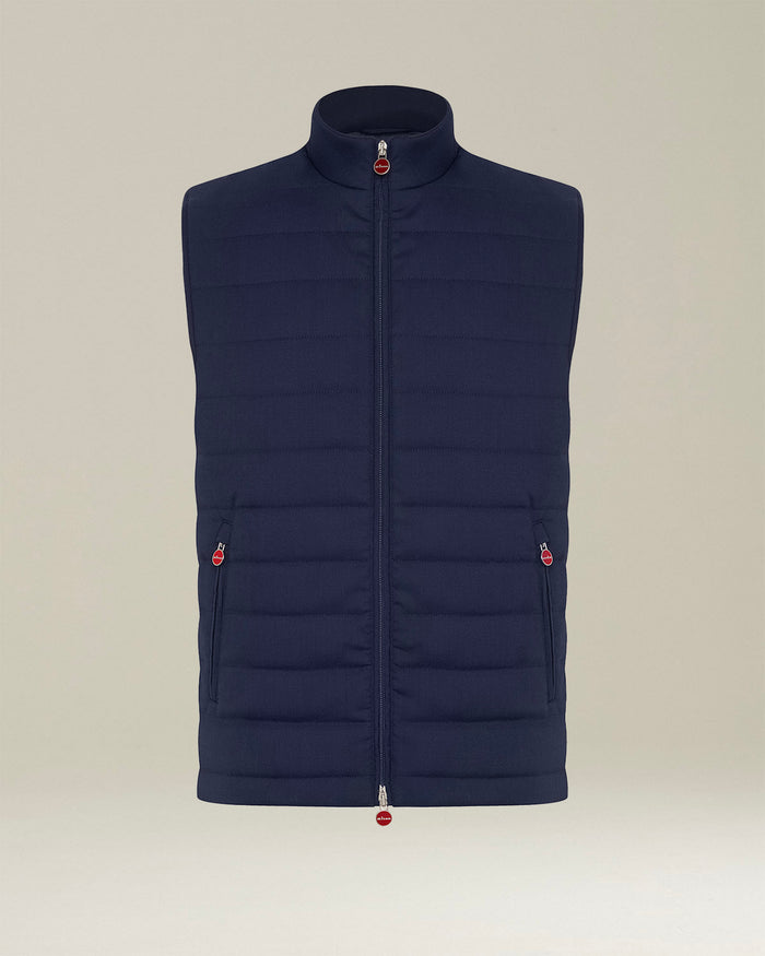 SLEVELESS BLOUSON VIRGIN WOOL Blue Jacket
