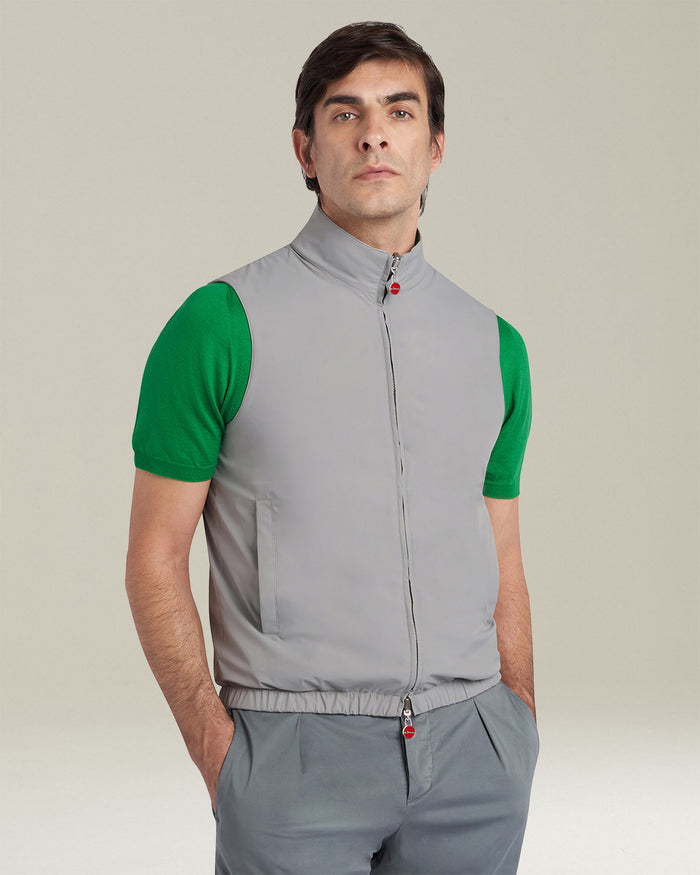 SLEVELESS BLOUSON POLYESTER Grey Viscose Elastane Jacket