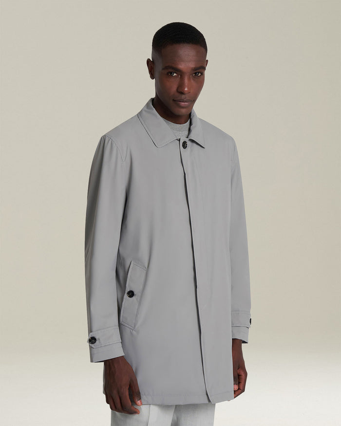 COAT POLYESTER Grey Viscose Elastane Outerwear